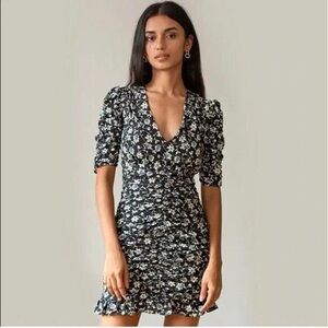 Veronica Beard Black and White Floral Mini Dress